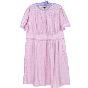 NWT J. Crew Pink Eyelet Dress Size 18 Tall